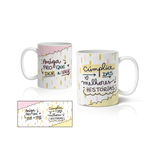 Caneca de Porcelana Amigas - CNA0004