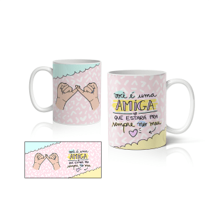 Caneca de Porcelana Amigas - CNA0005