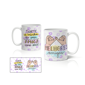 Caneca de Porcelana Amigas - CNA0006