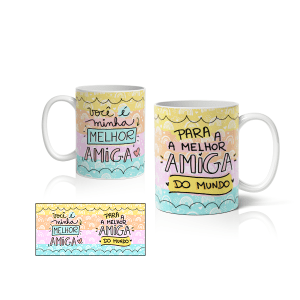 Caneca de Porcelana Amigas - CNA0008