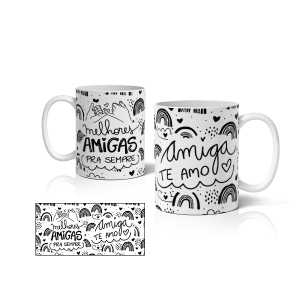 Caneca de Porcelana Amigas - CNA0013