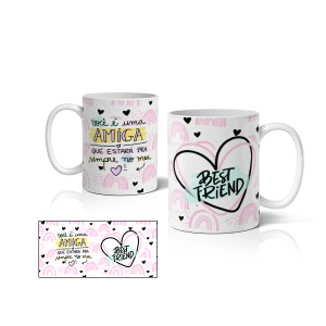 Caneca de Porcelana Amigas - CNA0014