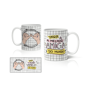 Caneca de Porcelana Amigas - CNA0016