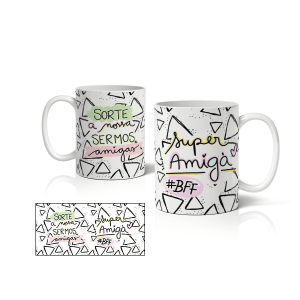 Caneca de Porcelana Amigas - CNA0017