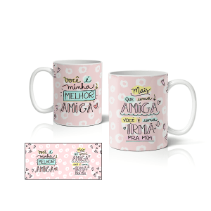 Caneca de Porcelana Amigas - CNA0018