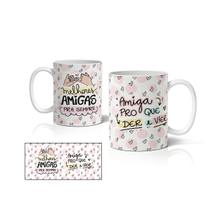 Caneca de Porcelana Amigas - CNA0022
