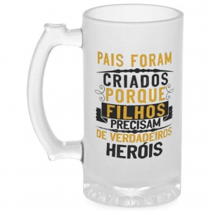 Caneca de Chopp de Vidro Jateado Personalizada - Várias estampas