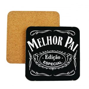 Porta-copos de MDF Premium Brilho com Cortiça - 4 unidades - Várias estampas