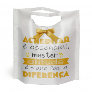 Sacola Personalizada em Poliéster Resinado Brilho para Caneca