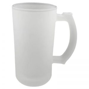 Caneca de Chopp de Vidro Jateado