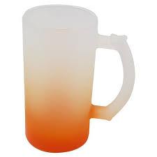 Caneca de Chopp de Vidro Jateado Degradê - Diversas cores